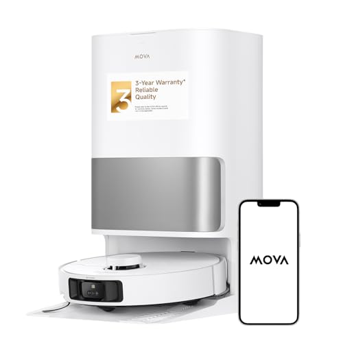 Mova P10 Pro Ultra Robot Vacuum and Mop 13 000Pa Suction  140 F Hot Water Auto Mop Washing & Drying  Dual Spinning Extenable Mop 10 5mm Lifting for Carpet  360 Obstacle Avoidance  App Control