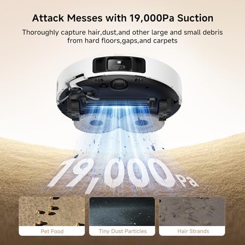 Mova P10 Pro Ultra Robot Vacuum and Mop 13 000Pa Suction  140 F Hot Water Auto Mop Washing & Drying  Dual Spinning Extenable Mop 10 5mm Lifting for Carpet  360 Obstacle Avoidance  App Control