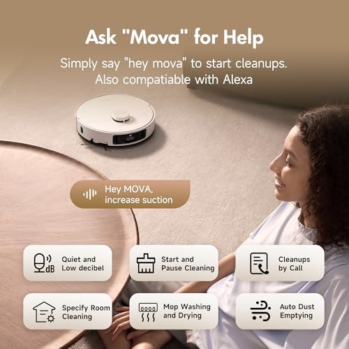 Mova P10 Pro Ultra Robot Vacuum and Mop 13 000Pa Suction  140 F Hot Water Auto Mop Washing & Drying  Dual Spinning Extenable Mop 10 5mm Lifting for Carpet  360 Obstacle Avoidance  App Control