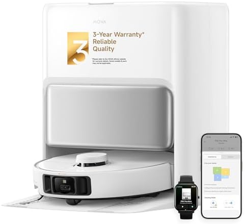 Mova P10 Pro Ultra Robot Vacuum and Mop 13 000Pa Suction  140 F Hot Water Auto Mop Washing & Drying  Dual Spinning Extenable Mop 10 5mm Lifting for Carpet  360 Obstacle Avoidance  App Control