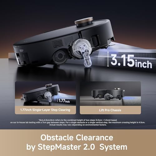 Mova Z60 Ultra Roller Complete Robot Vacuum and Mop  28 000Pa Suction  3 14in Obstacle Crossing  AutoShield for Carpet Protection  Zero Tangling Duobrush  Extendable Roller & Side Brush