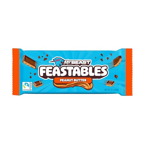 MrBeast Feastables Milk Chocolate Crunch Bar  King Size  10 Count  Crispy Rice Chocolate Candy  Fairtrade Cocoa  2 1oz Each