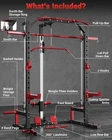 Multi Functional Smith Machine Home Gym W Barbell Bar Cable System LAT Pulldown