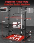 Multi Functional Smith Machine Home Gym W Barbell Bar Cable System LAT Pulldown