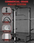 Multi Functional Smith Machine Home Gym W Barbell Bar Cable System LAT Pulldown