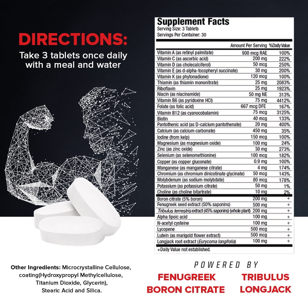 MuscleMeds Vitamin T  Testosterone Boosting Multi Vitamin For Men  90 Tablets