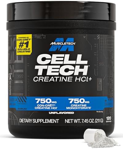 MuscleTech Cell Tech Creactor Creatine HCl Powder  Post Workout Muscle Builder for Men & Women  Creatine Hydrochloride   Free Acid  Unflavored  120 Servings   7 45 oz
