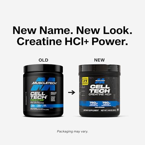 MuscleTech Cell Tech Creactor Creatine HCl Powder  Post Workout Muscle Builder for Men & Women  Creatine Hydrochloride   Free Acid  Unflavored  120 Servings   7 45 oz