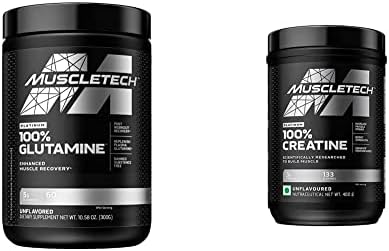 MuscleTech Creatine Monohydrate Powder Platinum Pure Micronized Muscle Recovery   Builder & owder 100  Pure L Glutamine Powder