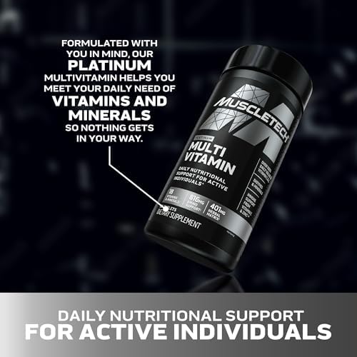 MuscleTech Platinum Multivitamins for Men & Women   Multi Vitamin Supplement for Immune Support   18 Vitamins & Minerals  Vitamin A C D E B6 B12   Daily Workout Supplements for Men   90 Capsules