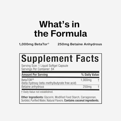 Muscletech Suplementos HMB de 1000 mg, músculo claro (42 cápsulas blandas líquidas) – HMB de mayor grado para músculo magro y recuperación– Suplemento muscular ácido libre de HMB – Ayuda a disminuir