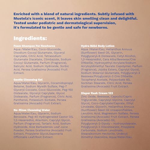 Mustela Newborn Arrival Gift Set   Baby Skincare & Bath Time Essentials   Natural & Plant Based   5 Items Set