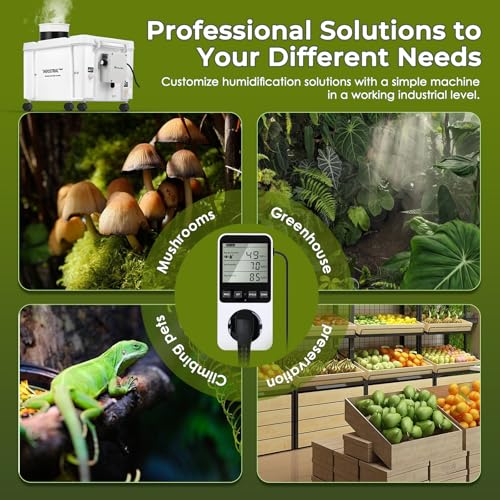 Mxmoonant 10kg/H Ultrasonic Mist Maker DIY Humidifier Kit  Adjustable Mist Volume   Automatic Water Filling   Humidity Controller Cool Mist Humidifier for Mushroom Growing  Greenhouses 110V