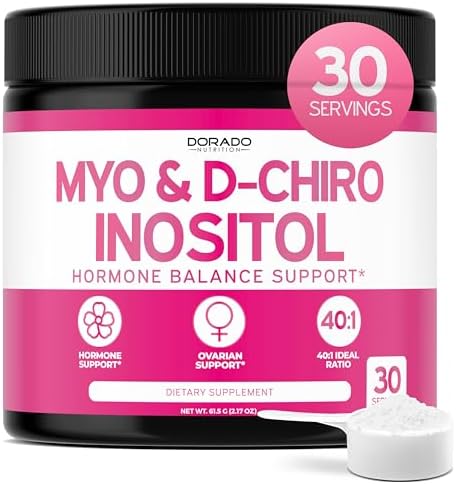 Myo Inositol & D Chiro Inositol Supplement For Women  120 Capsules  2050mg Per Serving Ideal 40 1 Ratio Myo Inositol  Hormone Balance for Women   Third Party Tested  Vegan Safe & USA Made   120 Count