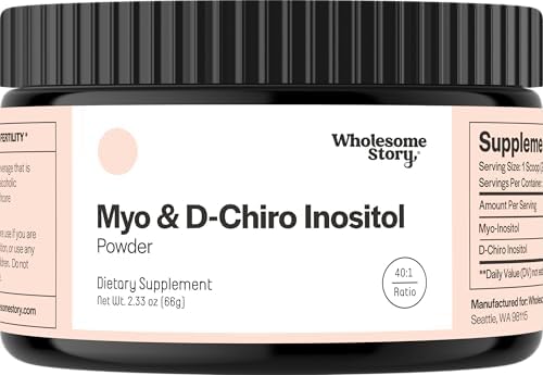 Myo Inositol & D Chiro Inositol Supplement Powder for Women   Hormonal Balance & Healthy Ovarian Function Support   Vitamin B8   Great Alternative to Capsules   40 1 Ratio   30 Servings