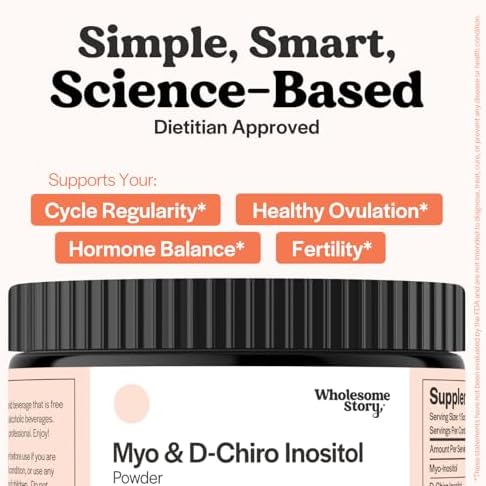 Myo Inositol & D Chiro Inositol Supplement Powder for Women   Hormonal Balance & Healthy Ovarian Function Support   Vitamin B8   Great Alternative to Capsules   40 1 Ratio   30 Servings