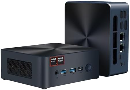 N7P Mini PC  AMD Ryzen 7 8845HS up to 5 1GHz  8C/16T  Mini Computer 16GB DDR5 RAM 512GB NVMe PCIE 4 0 SSD  Mini Desktop Computer 4K 60Hz Triple Screen Display WiFi6/BT5 2