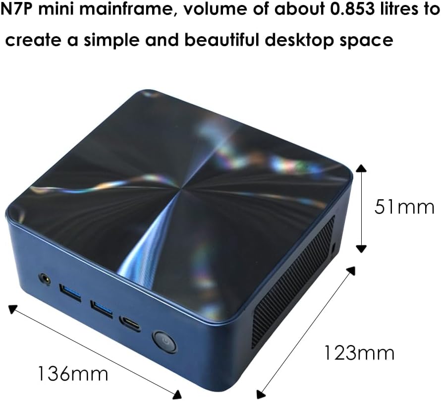 N7P Mini PC  AMD Ryzen 7 8845HS up to 5 1GHz  8C/16T  Mini Computer 16GB DDR5 RAM 512GB NVMe PCIE 4 0 SSD  Mini Desktop Computer 4K 60Hz Triple Screen Display WiFi6/BT5 2