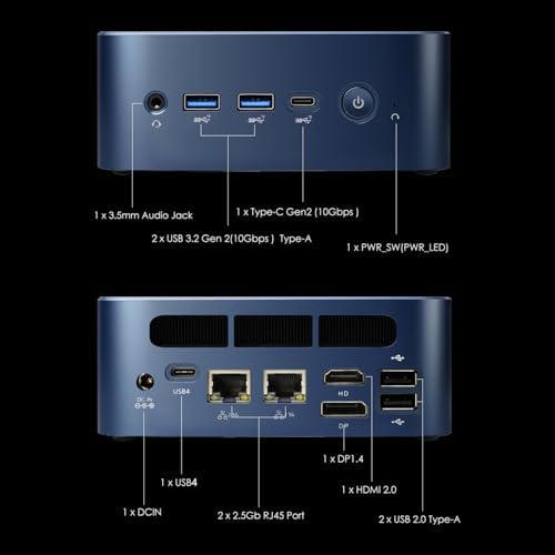 N7P Mini PC  AMD Ryzen 7 8845HS up to 5 1GHz  8C/16T  Mini Computer 16GB DDR5 RAM 512GB NVMe PCIE 4 0 SSD  Mini Desktop Computer 4K 60Hz Triple Screen Display WiFi6/BT5 2