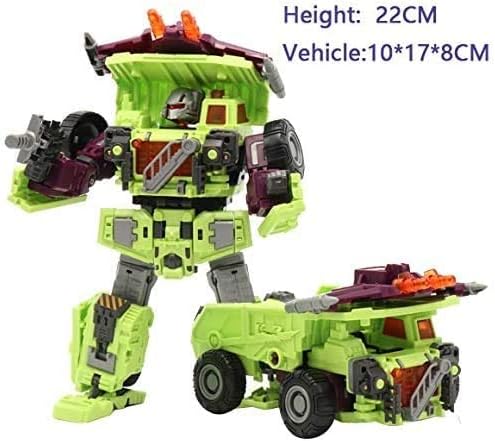 NBK Deformation Oversize Toys Robot Devastator Engineering Combiner 6 in 1 Action Figure Car Truck Model Gift for Kids Boys  Green 