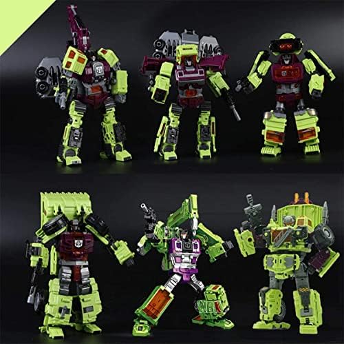 NBK Deformation Oversize Toys Robot Devastator Engineering Combiner 6 in 1 Action Figure Car Truck Model Gift for Kids Boys  Green 