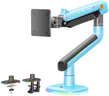 NB Gaming Monitor Arm or for 32 to 60 Inches Screen  Load up to 20 kg  VESA 75/100  RGB Light  Heavy Duty  Multi Angle Adjustable  Premium Aluminum  White