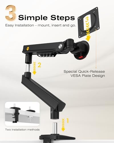 NB SmooVex  Monitor Mount  Monitor Stand fits up to 32 Inch  Mechanical Spring Mount  VESA 75/100 mm  Model A5 Black 