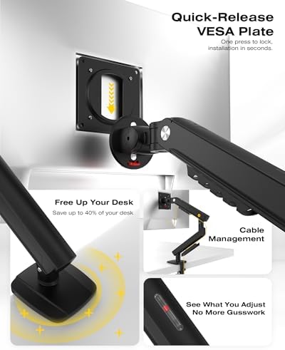 NB SmooVex  Monitor Mount  Monitor Stand fits up to 32 Inch  Mechanical Spring Mount  VESA 75/100 mm  Model A5 Black 