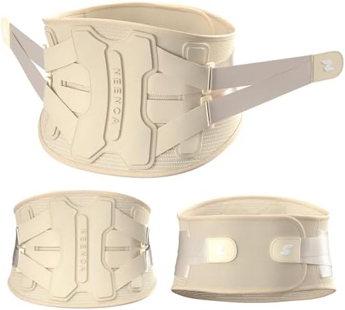 NEENCA Soporte de espalda para aliviar el dolor de espalda baja con sistema de apoyo biónico, cinturón de soporte lumbar para mujeres y hombres con almohadilla lumbar, tela de punto 3D suave y
