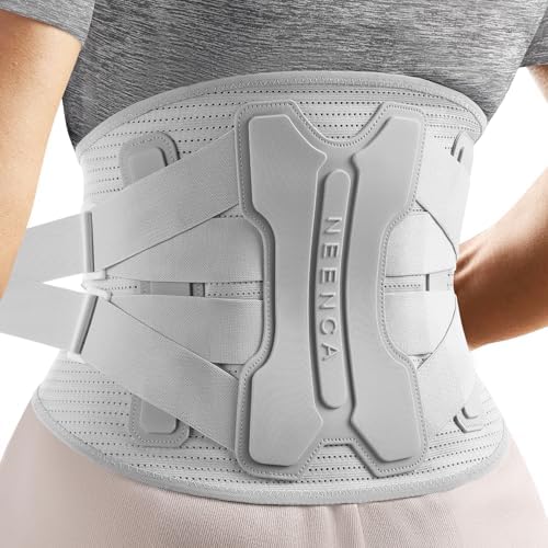 NEENCA Soporte de espalda para aliviar el dolor de espalda baja con sistema de apoyo biónico, cinturón de soporte lumbar para mujeres y hombres con almohadilla lumbar, tela de punto 3D suave y