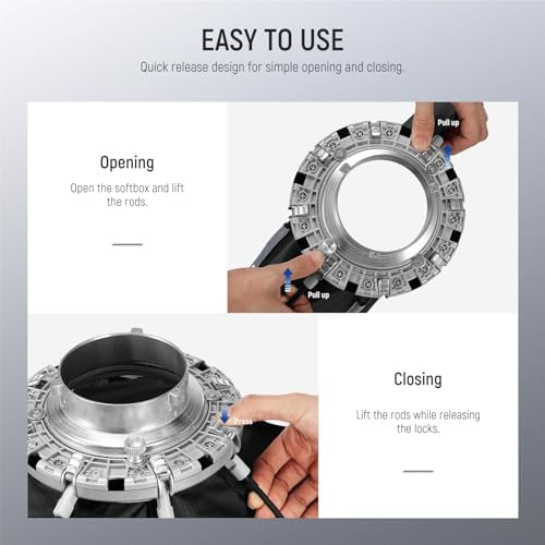 NEEWER 22/55cm Octagonal Softbox  Quick Release Bowens Mount Softbox with Honeycomb Grid  Light Diffusers  Bag for RGB CB60 CB60B CB200B MS60B MS60C MS150B S101 300W/400W Pro Vision 4 Q4  NS22P