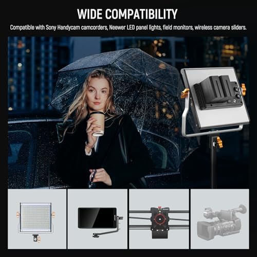 NEEWER 2Pcs NP F970 7800mAh Replacement Batteries with Charger  Type C Battery Compatible with Sony NP F970 F960 F950 F770 F750 F570 F550 FX3 FX30 A7 Canon R5 Nikon Z8  For Handycam LED Light Monitor