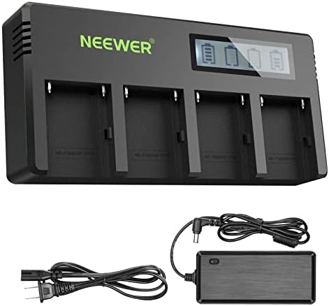 NEEWER 2Pcs NP F970 7800mAh Replacement Batteries with Charger  Type C Battery Compatible with Sony NP F970 F960 F950 F770 F750 F570 F550 FX3 FX30 A7 Canon R5 Nikon Z8  For Handycam LED Light Monitor