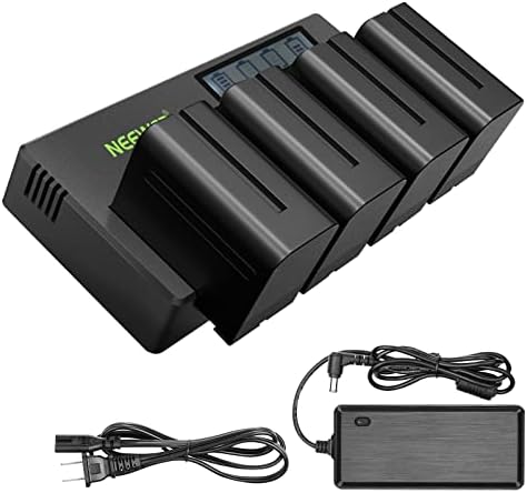 NEEWER 2Pcs NP F970 7800mAh Replacement Batteries with Charger  Type C Battery Compatible with Sony NP F970 F960 F950 F770 F750 F570 F550 FX3 FX30 A7 Canon R5 Nikon Z8  For Handycam LED Light Monitor