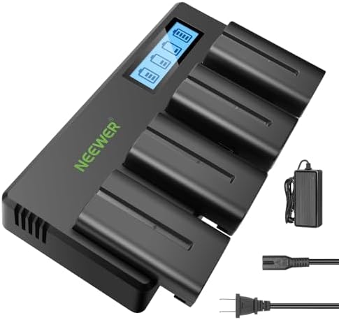 NEEWER 2Pcs NP F970 7800mAh Replacement Batteries with Charger  Type C Battery Compatible with Sony NP F970 F960 F950 F770 F750 F570 F550 FX3 FX30 A7 Canon R5 Nikon Z8  For Handycam LED Light Monitor