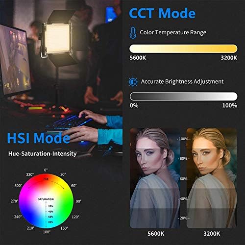 NEEWER 2 Pack 660 PRO RGB LED Video Light with App Control Tripod Stand Kit  Studio Panel Key Lighting for Gaming Streaming Zoom YouTube Webex Photography  360  Full Color  50W Dimmable  Bluetooth