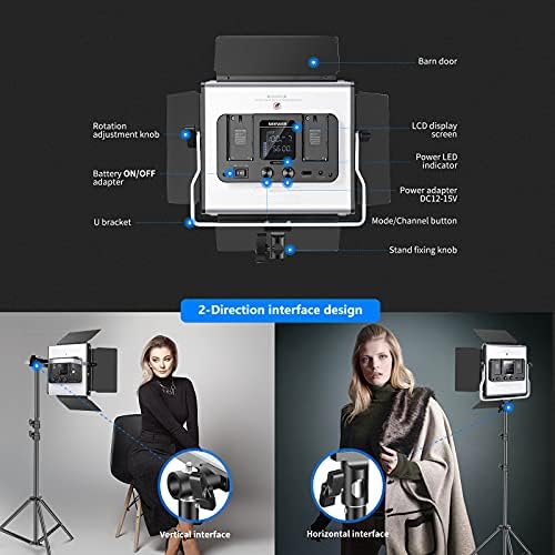 NEEWER 2 Pack 660 PRO RGB LED Video Light with App Control Tripod Stand Kit  Studio Panel Key Lighting for Gaming Streaming Zoom YouTube Webex Photography  360  Full Color  50W Dimmable  Bluetooth