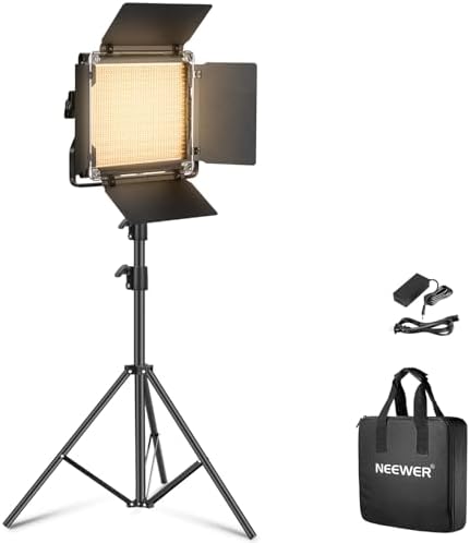 NEEWER 2 Pack 660 PRO RGB LED Video Light with App Control Tripod Stand Kit  Studio Panel Key Lighting for Gaming Streaming Zoom YouTube Webex Photography  360  Full Color  50W Dimmable  Bluetooth