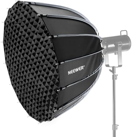 NEEWER 35 4/90cm Parabolic Softbox Bowens Mount  Quick Release with Diffusers/Grid/Bag for Video Continuous Lighting CB60 CB200B MS60 MS150B Q4 Compatible with Godox Amaran 100x Aputure 600d  NS90P