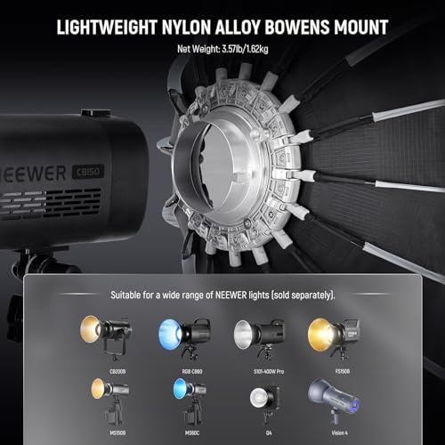 NEEWER 35 4/90cm Parabolic Softbox Bowens Mount  Quick Release with Diffusers/Grid/Bag for Video Continuous Lighting CB60 CB200B MS60 MS150B Q4 Compatible with Godox Amaran 100x Aputure 600d  NS90P