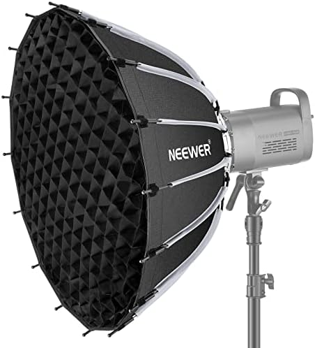 NEEWER 35 4/90cm Parabolic Softbox Bowens Mount  Quick Release with Diffusers/Grid/Bag for Video Continuous Lighting CB60 CB200B MS60 MS150B Q4 Compatible with Godox Amaran 100x Aputure 600d  NS90P