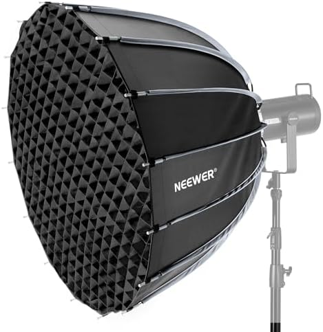 NEEWER 35 4/90cm Parabolic Softbox Bowens Mount  Quick Release with Diffusers/Grid/Bag for Video Continuous Lighting CB60 CB200B MS60 MS150B Q4 Compatible with Godox Amaran 100x Aputure 600d  NS90P