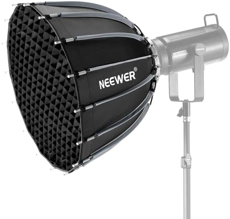 NEEWER 35 4/90cm Parabolic Softbox Bowens Mount  Quick Release with Diffusers/Grid/Bag for Video Continuous Lighting CB60 CB200B MS60 MS150B Q4 Compatible with Godox Amaran 100x Aputure 600d  NS90P