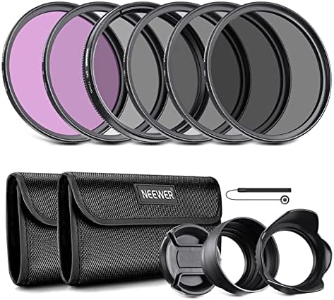 NEEWER 67mm Lens Filter Kit  UV  CPL  FLD  ND2  ND4  ND8  Lens Hood and Lens Cap Compatible with Canon Nikon Sony Panasonic DSLR Cameras with 67mm Lens