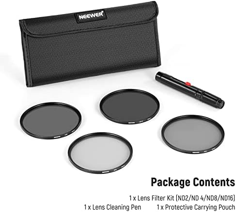 NEEWER 67mm Lens Filter Kit  UV  CPL  FLD  ND2  ND4  ND8  Lens Hood and Lens Cap Compatible with Canon Nikon Sony Panasonic DSLR Cameras with 67mm Lens