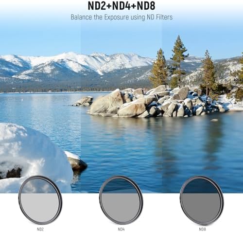 NEEWER 67mm Lens Filter Kit  UV  CPL  FLD  ND2  ND4  ND8  Lens Hood and Lens Cap Compatible with Canon Nikon Sony Panasonic DSLR Cameras with 67mm Lens
