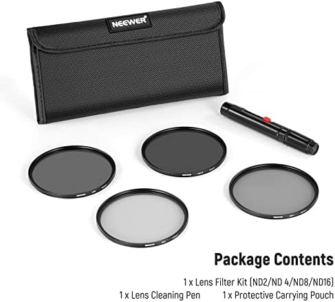 NEEWER 67mm Lens Filter Kit  UV  CPL  FLD  ND2  ND4  ND8  Lens Hood and Lens Cap Compatible with Canon Nikon Sony Panasonic DSLR Cameras with 67mm Lens