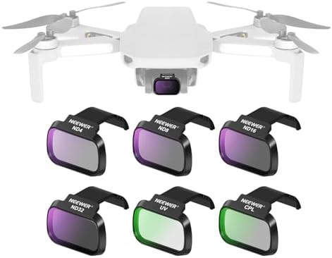NEEWER 6 Pack ND Filter Set Compatible with DJI Mini 4K/2/Mavic/SE/2 SE  Drone Lens Accessories  Snap On CPL UV Neutral Density Filters ND4/ND8/ND16/ND32  Multi Coated HD Glass Gimbal Safe  FL B31
