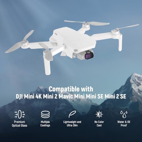 NEEWER 6 Pack ND Filter Set Compatible with DJI Mini 4K/2/Mavic/SE/2 SE  Drone Lens Accessories  Snap On CPL UV Neutral Density Filters ND4/ND8/ND16/ND32  Multi Coated HD Glass Gimbal Safe  FL B31