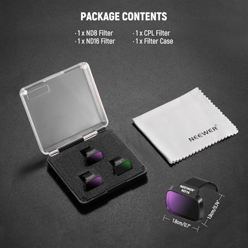 NEEWER 6 Pack ND Filter Set Compatible with DJI Mini 4K/2/Mavic/SE/2 SE  Drone Lens Accessories  Snap On CPL UV Neutral Density Filters ND4/ND8/ND16/ND32  Multi Coated HD Glass Gimbal Safe  FL B31